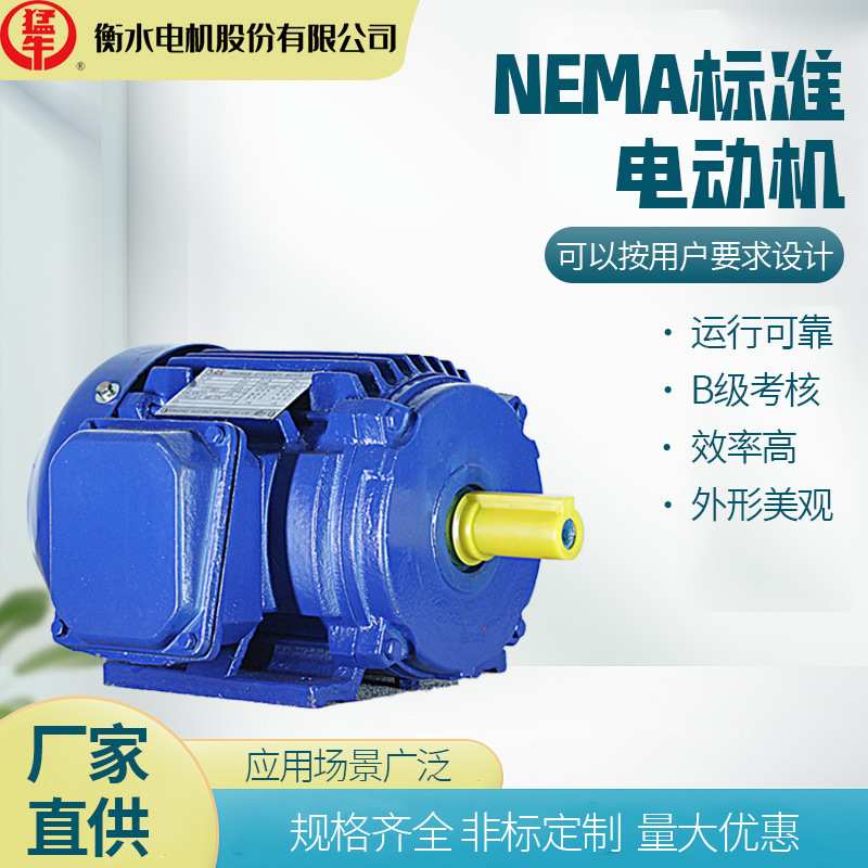 衡水猛牛电机NEMA标准的全封闭自扇冷却电动机B/D设计 CID2防爆