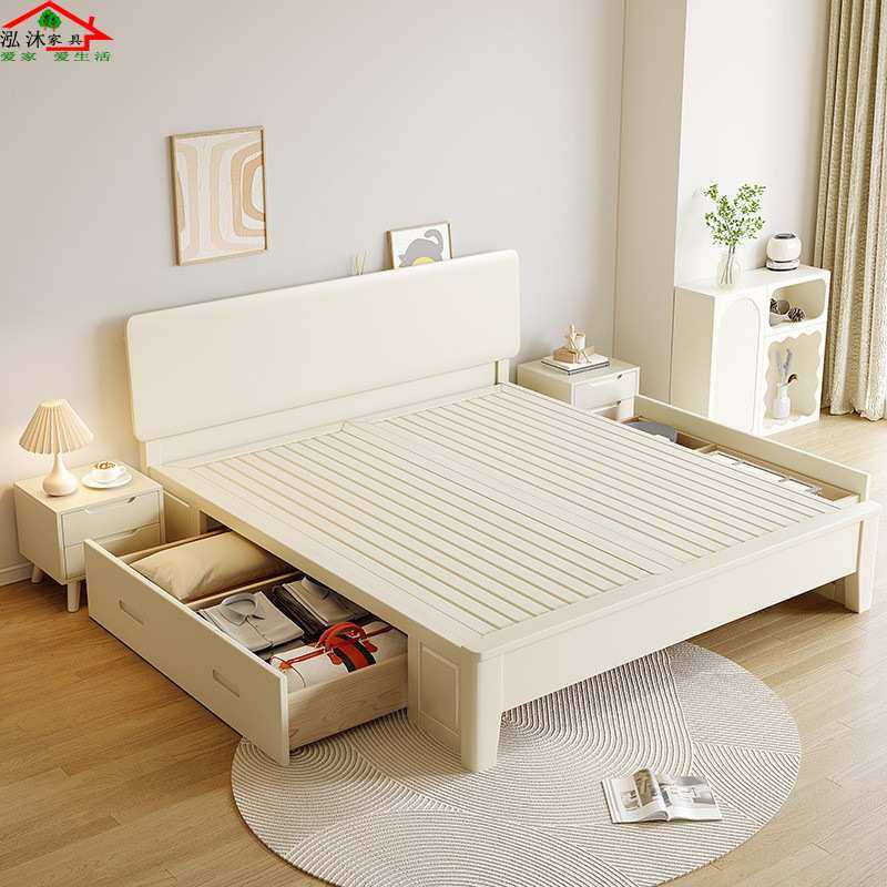 北欧白色实木床现代简约升降多功能双人出租屋单人支架收纳高箱床,模玩/动漫/周边/娃圈三坑/桌游,模型制作工具/辅料耗材,淘宝优惠券,粉丝福利购,淘宝优惠卷
