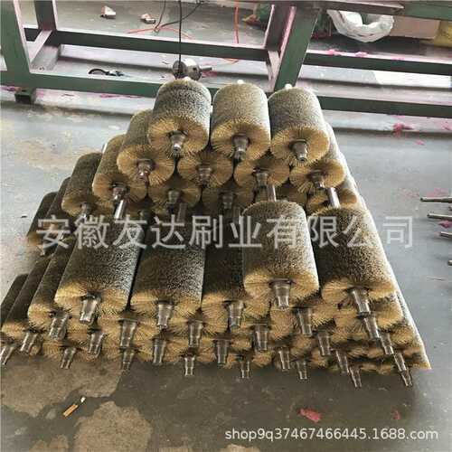 镀铜丝刷辊钢材抛光刷辊抛光刷辊不锈钢丝压片刷拉丝辊清洁