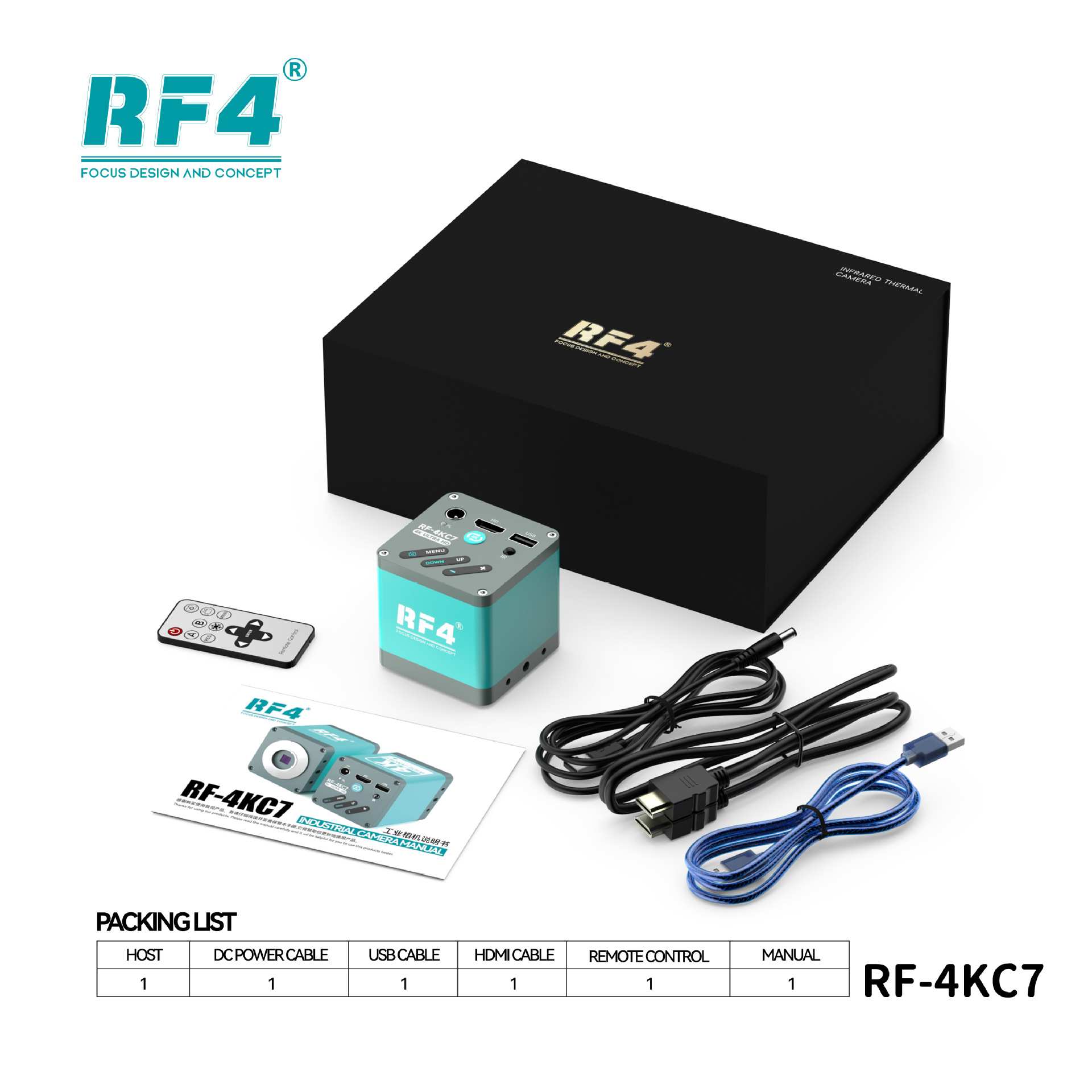 4K工业相机RF-4KC7在保持高画质的同时，提供了显著的视场扩展RF4