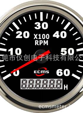 85mm转速表6000RPM，黑色刻度盘