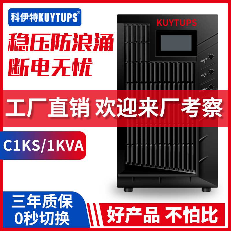 支持定制 厂家供应UPS不间断电源YT1KS容量1000VA外置电池主机