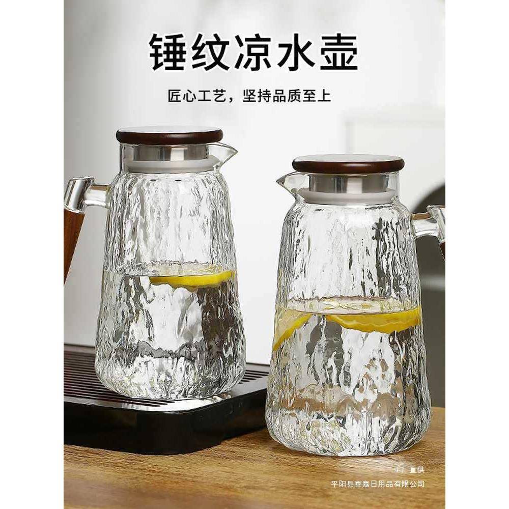 友德堂2025新款玻璃冷水壶家用加厚大容量耐高温凉水壶套装冷泡壶