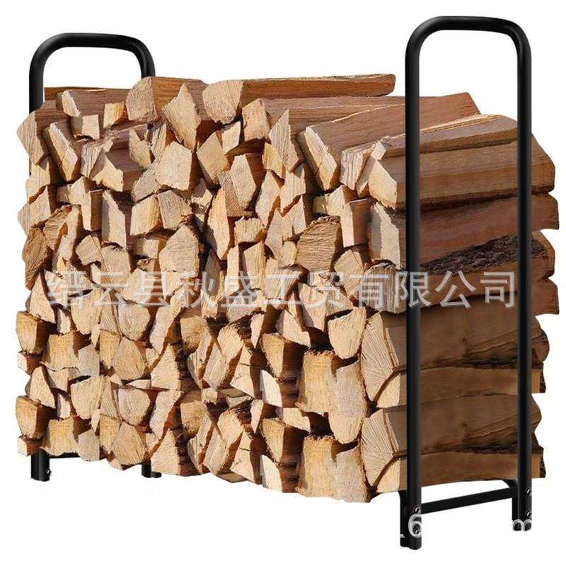 木材堆放架柴火架木柴存储架可拆装金属圆管铁艺木头收纳架跨境