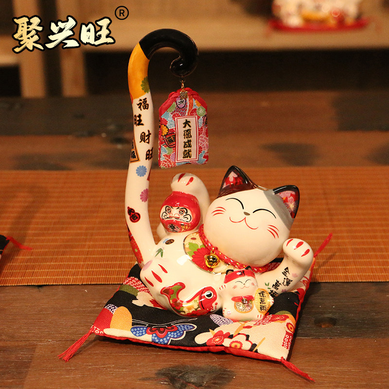 长尾巴招财猫2026年新款摆件存钱罐入户玄关客厅乔迁新居开业礼物,节庆用品/礼品,招财猫,淘宝优惠券,粉丝福利购,淘宝优惠卷