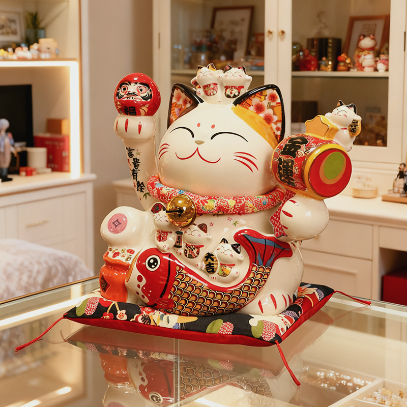 招财猫店铺收银前台开业送礼摆件2025新款储蓄罐发财猫礼品存钱罐