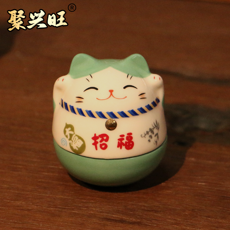 陶瓷可爱迷你不倒翁桌面摆件