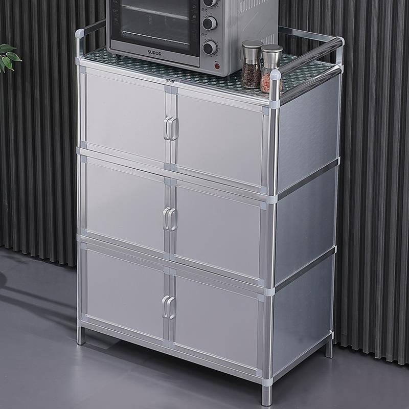 碗柜家用厨房多功能橱柜铝合金柜子茶水柜灶台柜阳台储物柜餐边柜