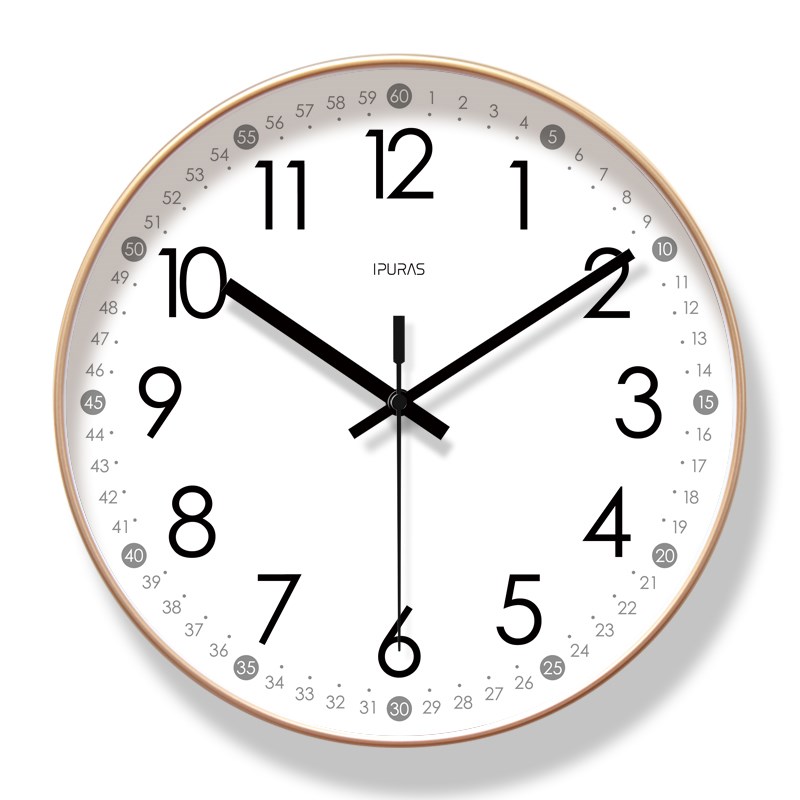 简约钟表客厅高端挂钟现代简约大气D小学教具经典挂墙时钟家用静