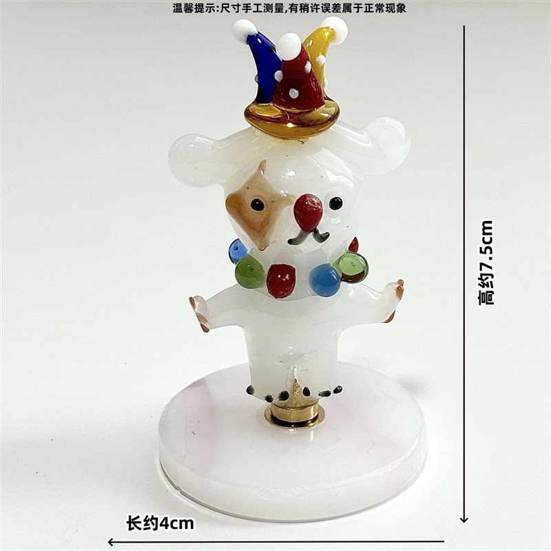 小白兔琉璃摆件工艺品可旋转动物系列创J意桌面办公位装饰可爱卡