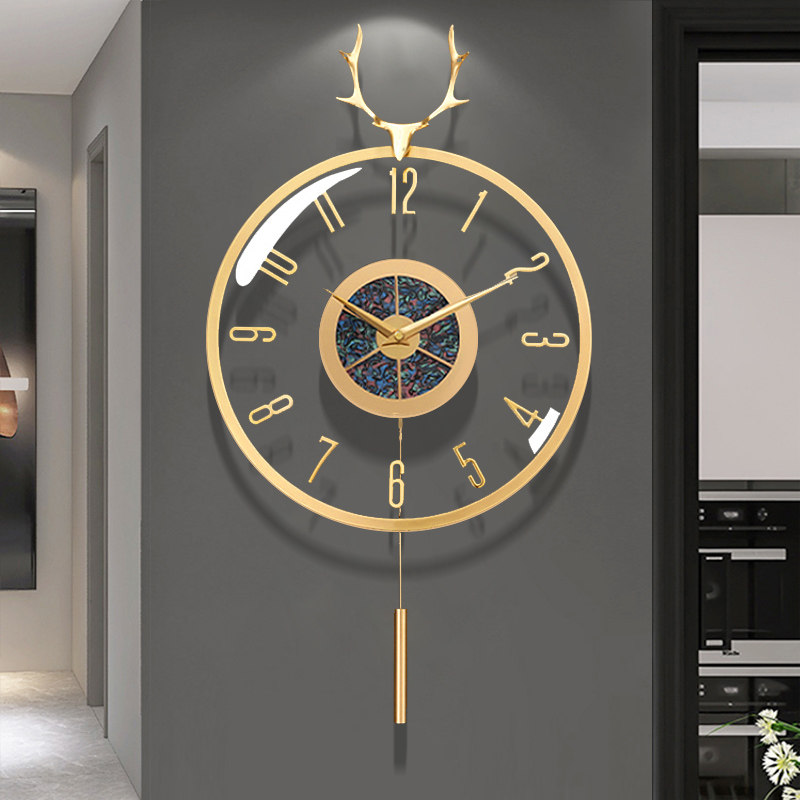 轻奢透明挂钟客厅家用2022新款时D尚钟表大气创意时钟现代简约挂