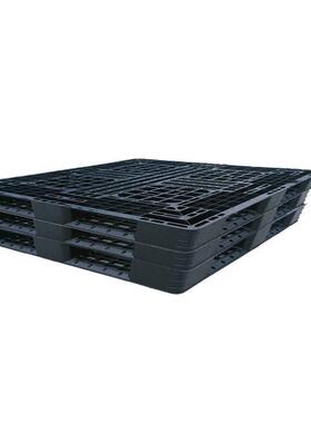 网格田字型1200*1000*150A黑色塑料托盘卡板塑胶卡板出口托盘