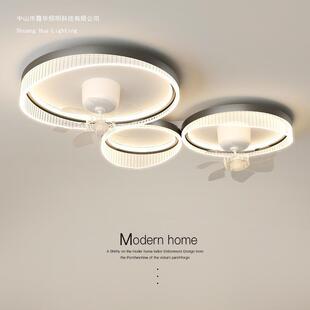 客厅风扇灯2025新款吸顶灯卧室餐厅灯简约现代智能静音护眼电扇灯