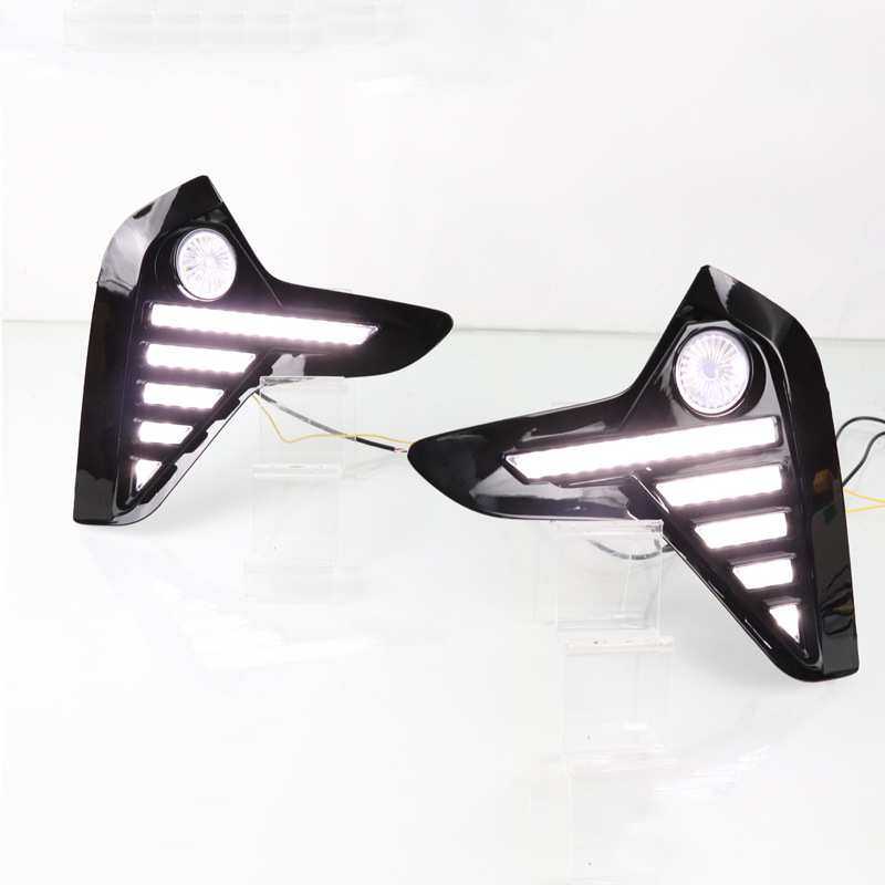 适用于20款君威日行灯别克君威前雾灯改装led日间行车灯流光转向