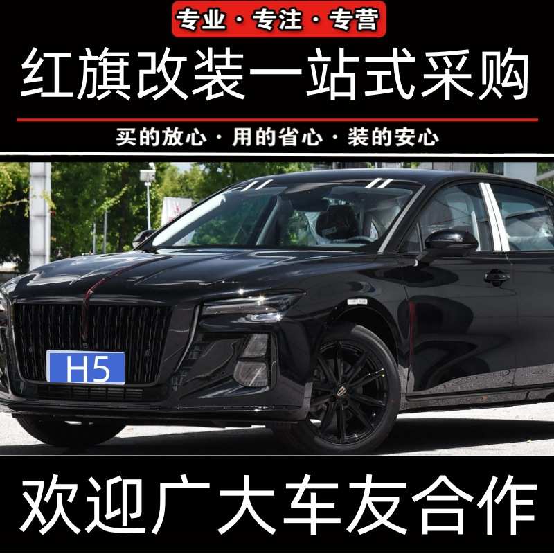 25款红旗H5旗标灯流光灯常亮线束解码器中网机盖灯LED大U灯黑武士