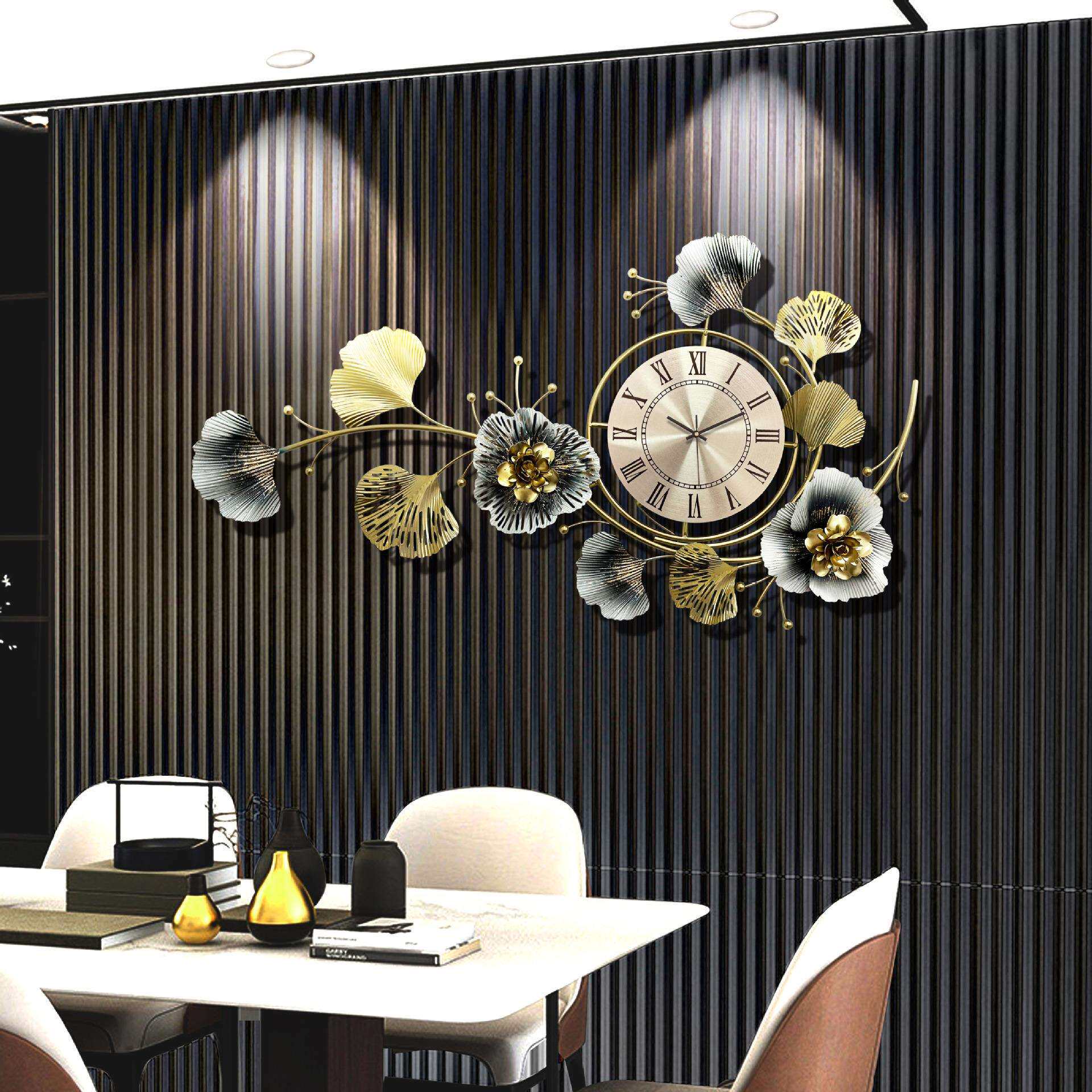 轻奢钟表挂钟客厅家用时尚创意时钟挂墙装饰简约石英时钟挂表