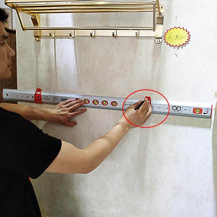 挂画工具多功能水平尺木工吊柜打孔点定位多功能划线器角度仪