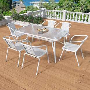 阳台茶桌椅组合庭院露台藤椅子休闲户外民宿白色折叠桌椅防水遮阳