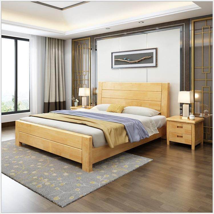 新中式床板实木床1.8米大床1.5双人床经济型简约现代家具主卧室