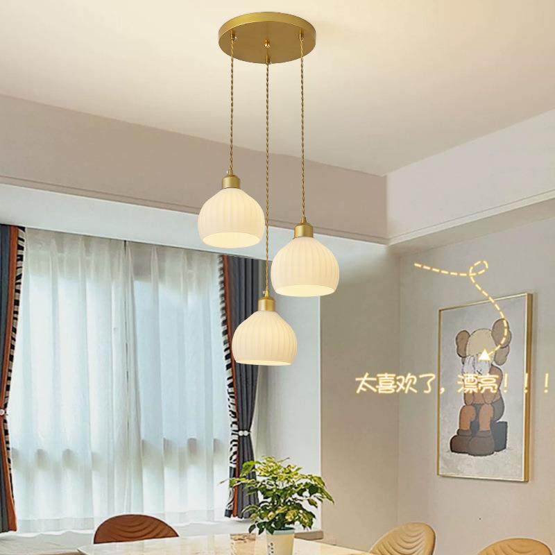 美式现代简约大气餐厅灯吧台吊灯奶油风玻璃长盘饭厅圆盘餐桌吊灯,家装灯饰光源,智能吊灯,淘宝优惠券,粉丝福利购,淘宝优惠卷