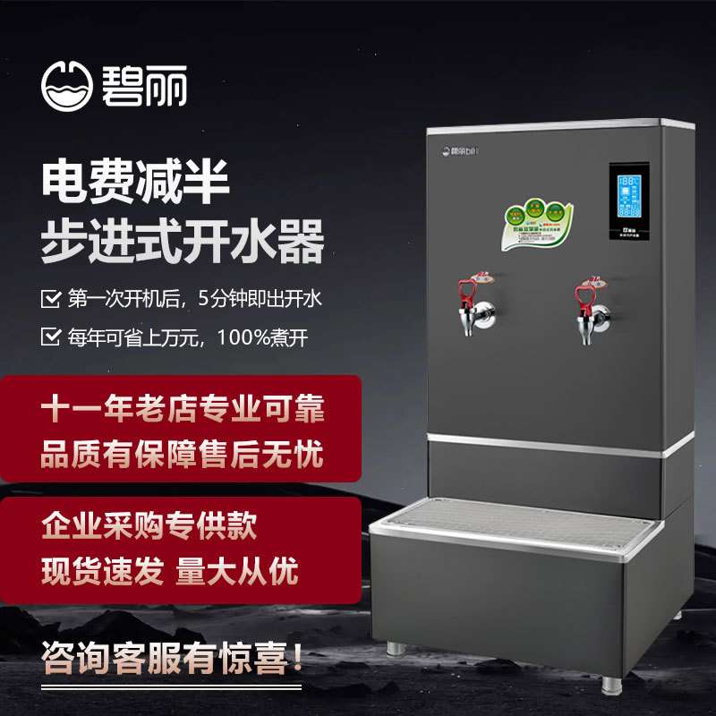碧丽商用开水器厂家直供商用双聚能步进式开水器不锈钢烧水开水机