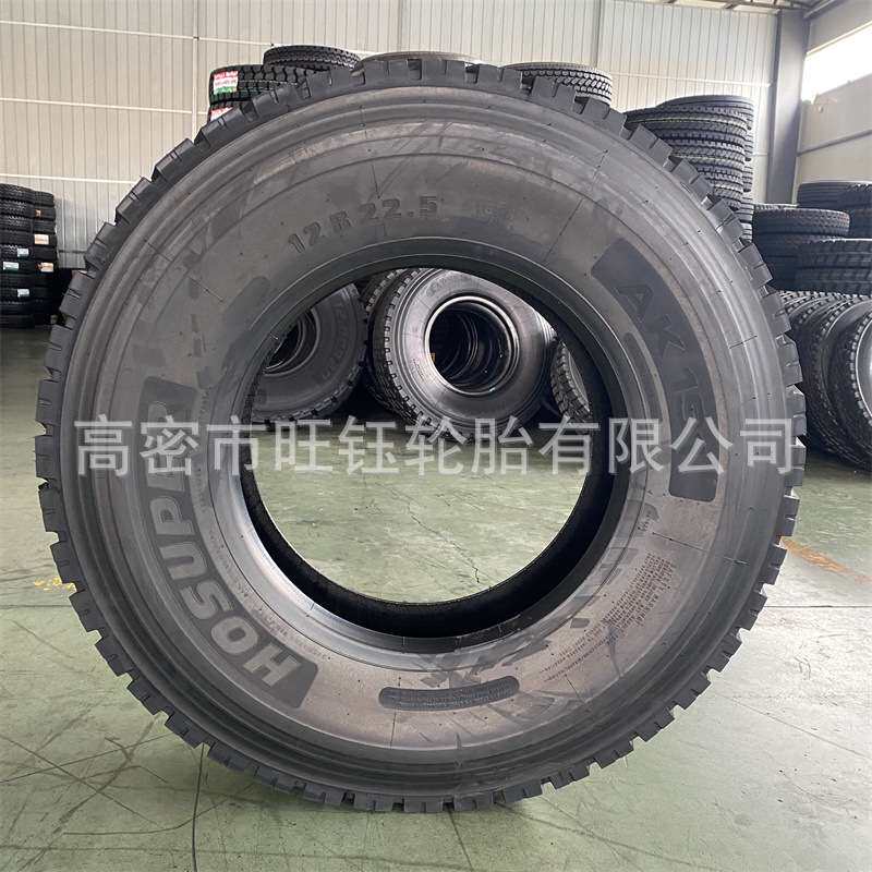 华盛英文12R22.5 全钢丝卡车货车平板拖车轮胎STD302花纹18层级