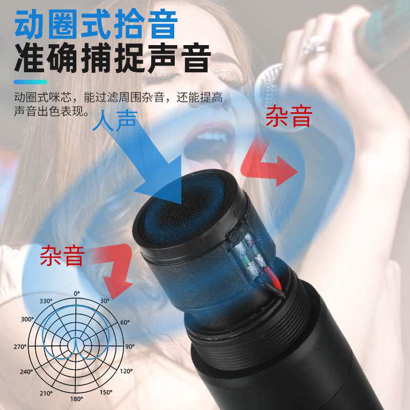 新款一拖四无线麦克风 家用k歌唱歌舞台演讲主持会议直播手持话筒