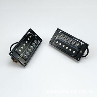 吉他拾音器 双线圈电吉他拾音器 黑黄拾音器 黑色外框