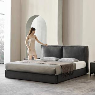 意大利baxter床科技布床主卧2米x2米大床豆腐块床布艺床现代简约