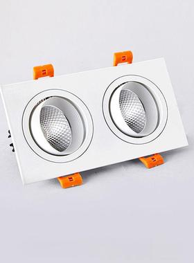 双头射灯led嵌入式家用双射灯黑色斗胆灯防眩光天花灯无主灯