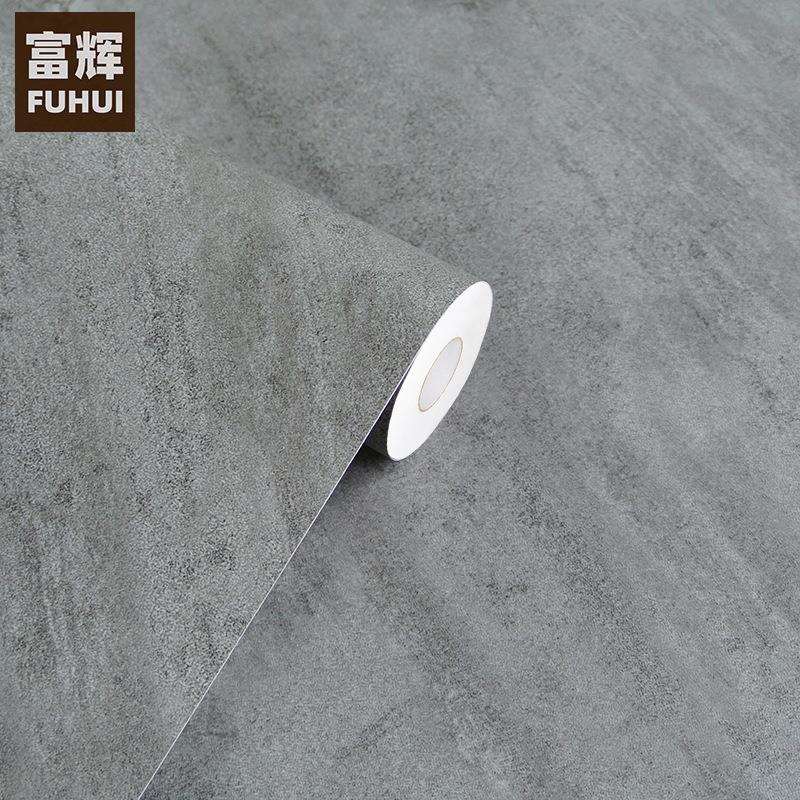 加厚防水粗水泥纹理自粘墙纸壁纸复古做旧装饰pvc波音软片HD-069
