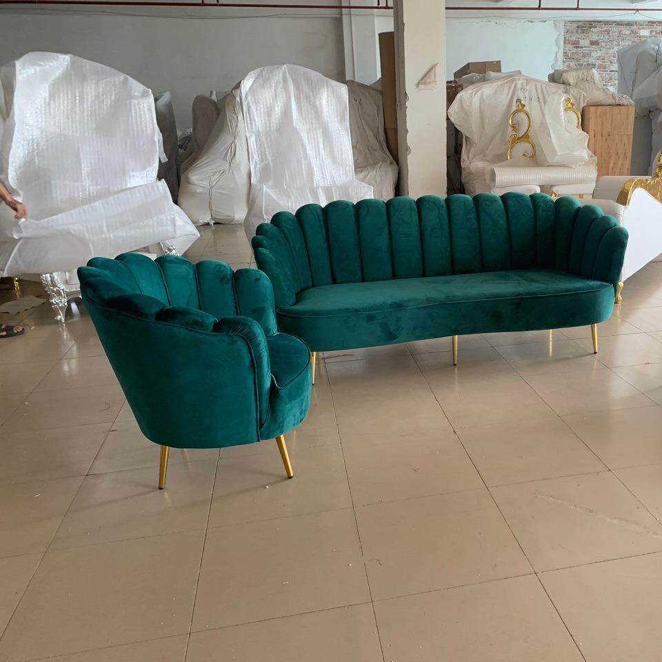 北欧布艺小沙发 轻奢客厅休闲沙发 服装店洽谈接待区沙发组合