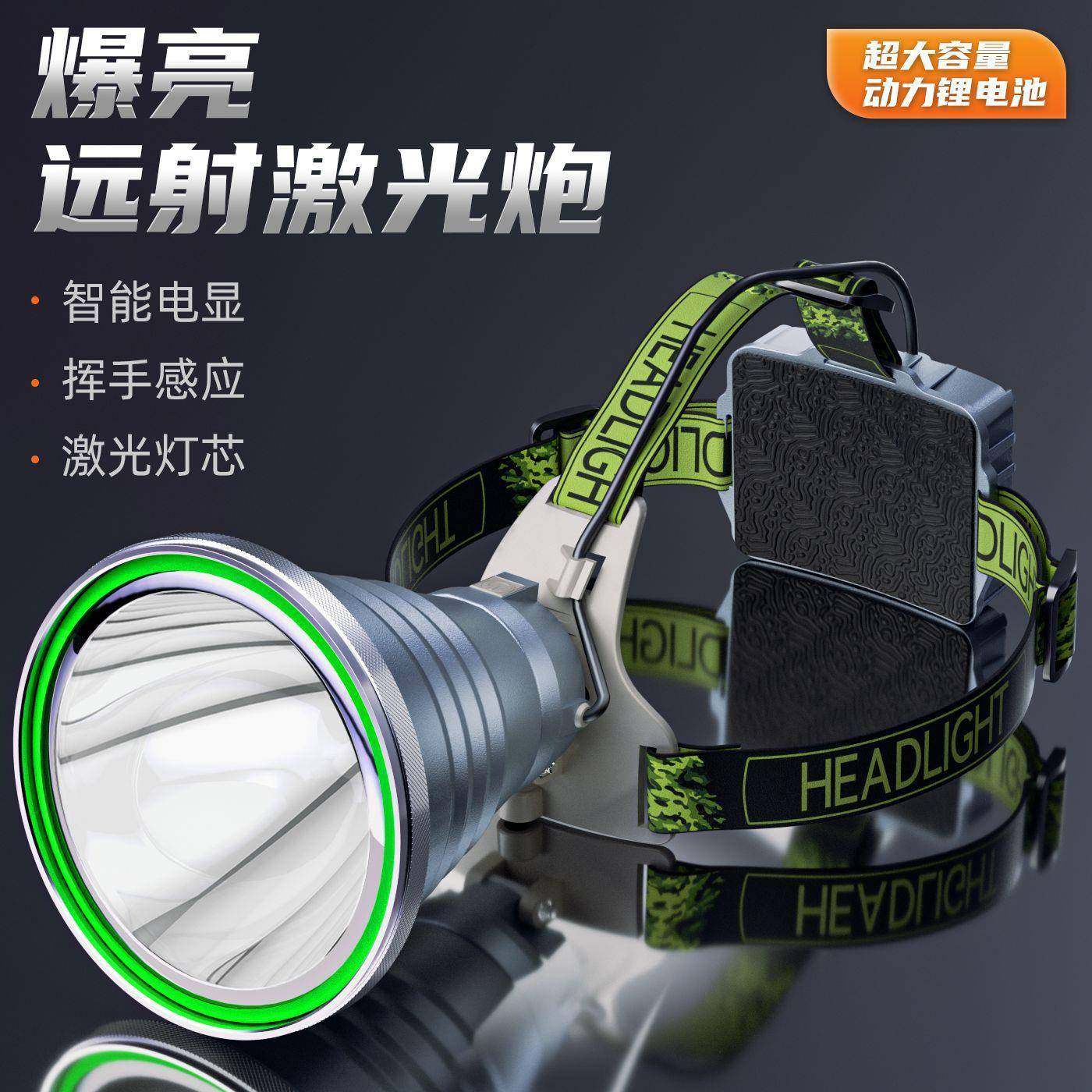 头灯强光充电超亮头戴式户外夜钓鱼专用锂电超大续航照明矿灯
