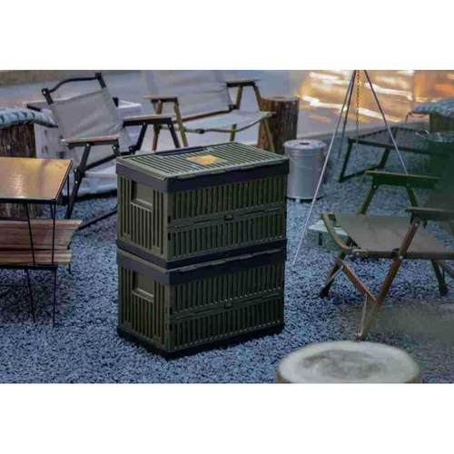 家用折叠收纳盒木盖加厚户外大容量收纳箱多功能露营车载置物箱子