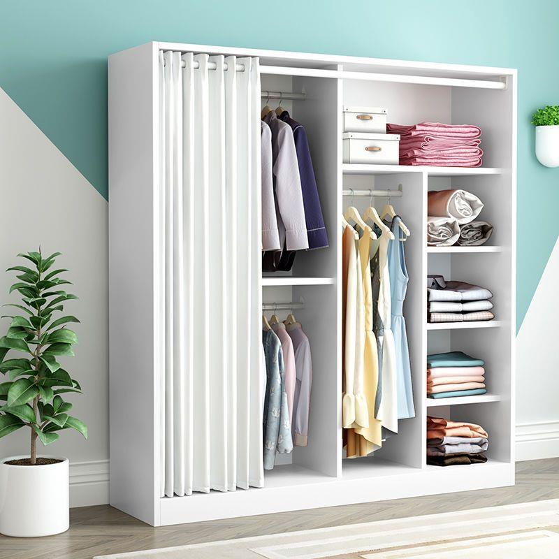 衣柜家用卧室布帘门经济型出租屋用加固简易衣橱衣柜出租房