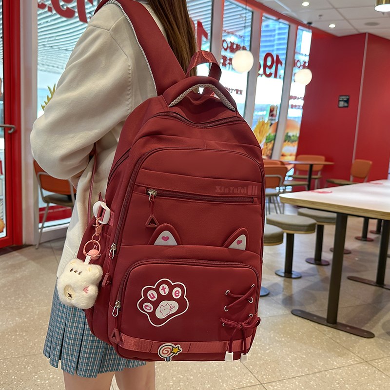 书包女新款百搭初中生专用学生背包高中生大学生大容量轻便双肩包