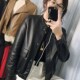 新款 皮衣外套女短款 2024春秋季 机车服圆领百搭学生小个子皮夹克潮