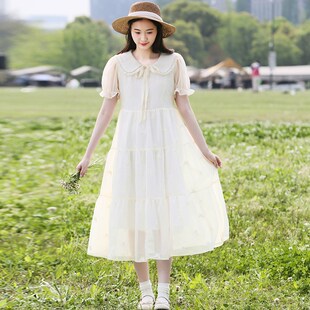 少女连衣裙仙气森系初高中学生甜美小清新夏装大童公主裙长裙显瘦