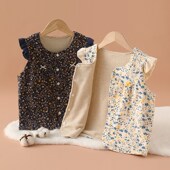 潮 双层女宝宝保暖背心护肚中小童外套无袖 飞袖 女童马甲秋冬轻薄款