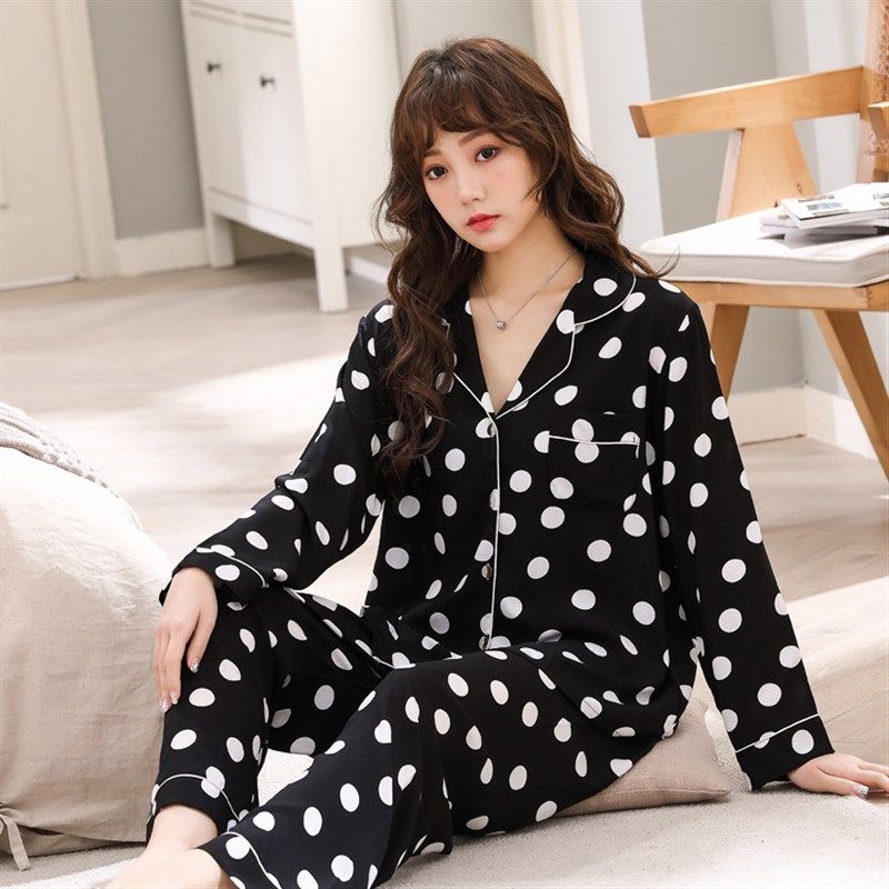 棉绸睡衣女春季长袖开衫薄款大码套装夏天空调月子服人造棉家居服