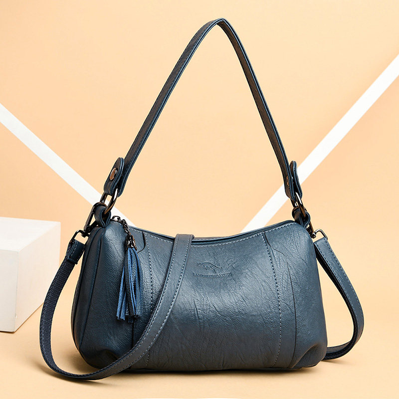 真皮中年女包包2021新款春季头层牛皮单肩斜挎包妈妈软皮流苏小包