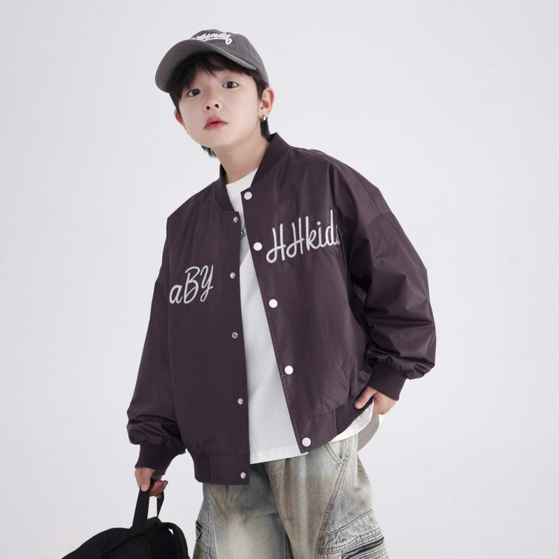 男童春秋酷帅美式街舞棒球服外套2025新款儿童男孩春装运动夹克潮