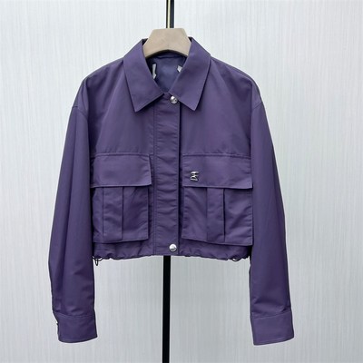 恩2025春季新品 风衣外套女宽松休闲百搭小个子短款工装夹克850