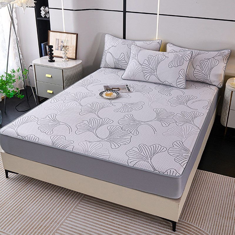 2025新款夏季凉感冰豆豆床笠三件套夏天冰丝床罩席梦思床垫保护套