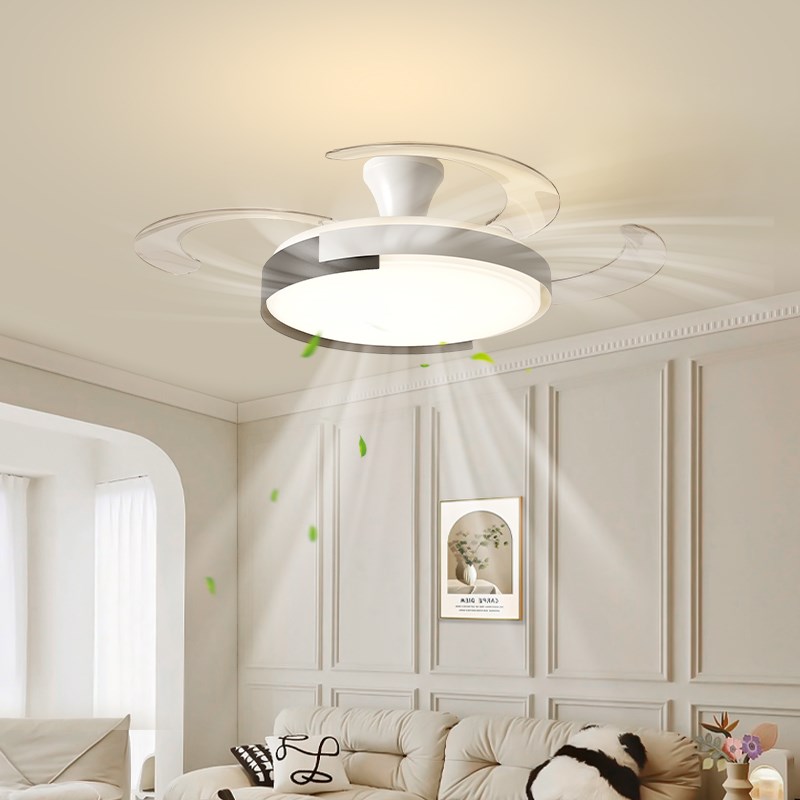全光谱护眼餐厅风扇灯新款2024年现代简约隐形吊扇灯家用主卧室灯