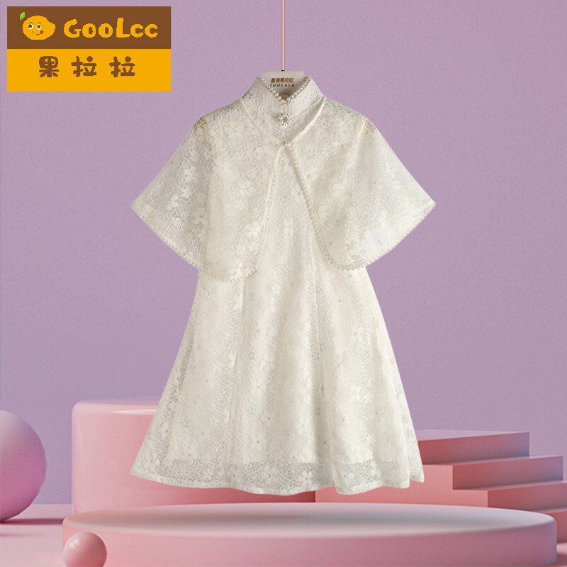 女童蕾丝连衣裙2025夏季新款母女装披肩裙子女宝宝民国亲子旗袍裙