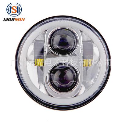 5.75寸哈雷大灯 LED前大灯 40W哈雷机车改装天使眼远近光前照灯