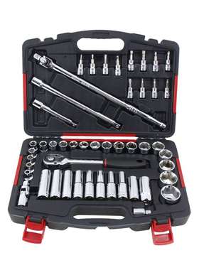 力易得48件12.5MM公制套筒组套机修工具套装E1218