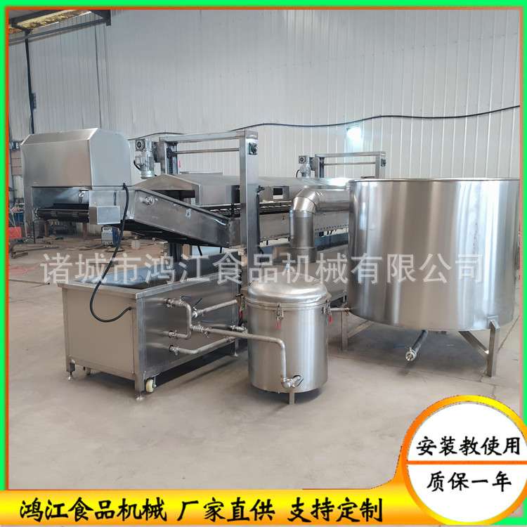 麻花油炸设备新款 隧道式豆泡油炸线 茴香小油条油炸机器厂家