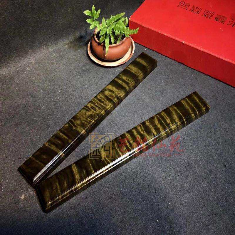 金丝楠阴沉木满水波纹镇尺一对文房四宝摆件收藏商务送礼佳品